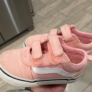 Toddler girls pink canvas vans - size 7